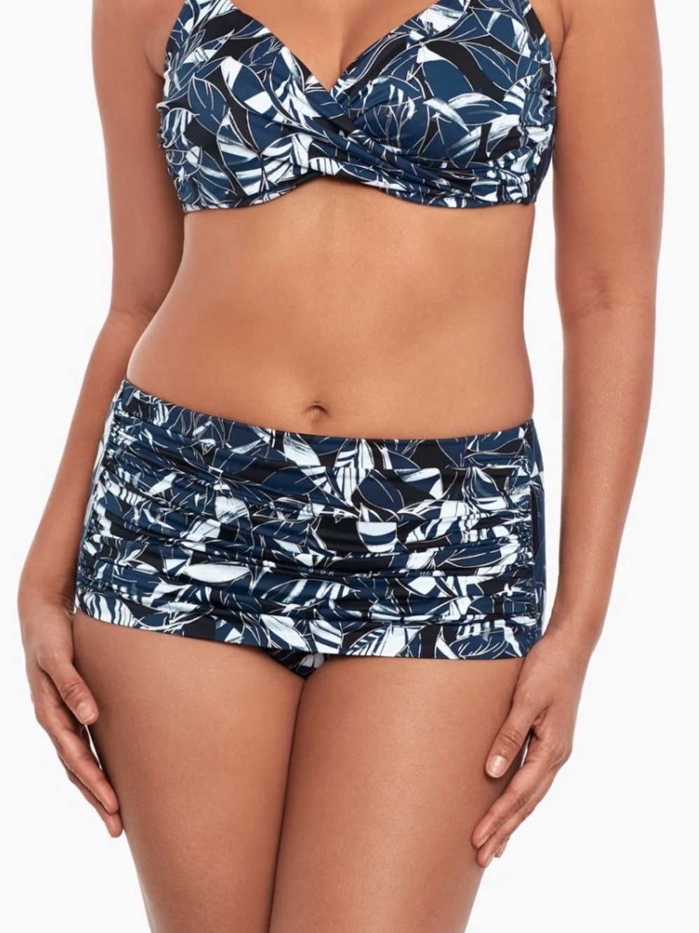Miraclesuit Blue Shimmer Shadows Norma Jean Retro Swim Bottoms Size 14  NWT